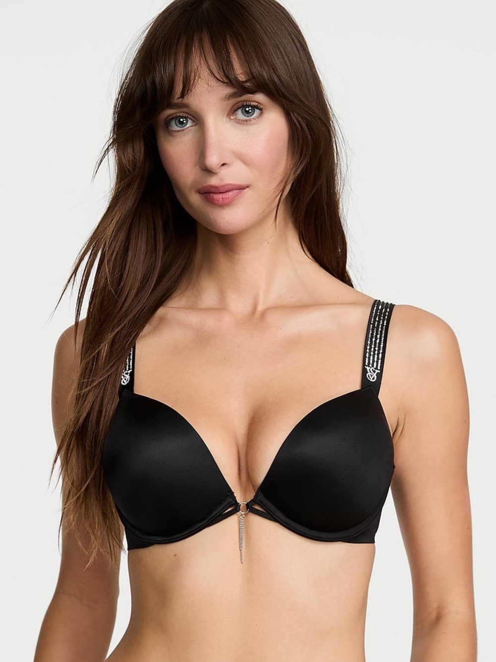Victoria’s Secret Bombshell Add-2-Cups Ombré Stripe Shine Strap Bra Size 34C